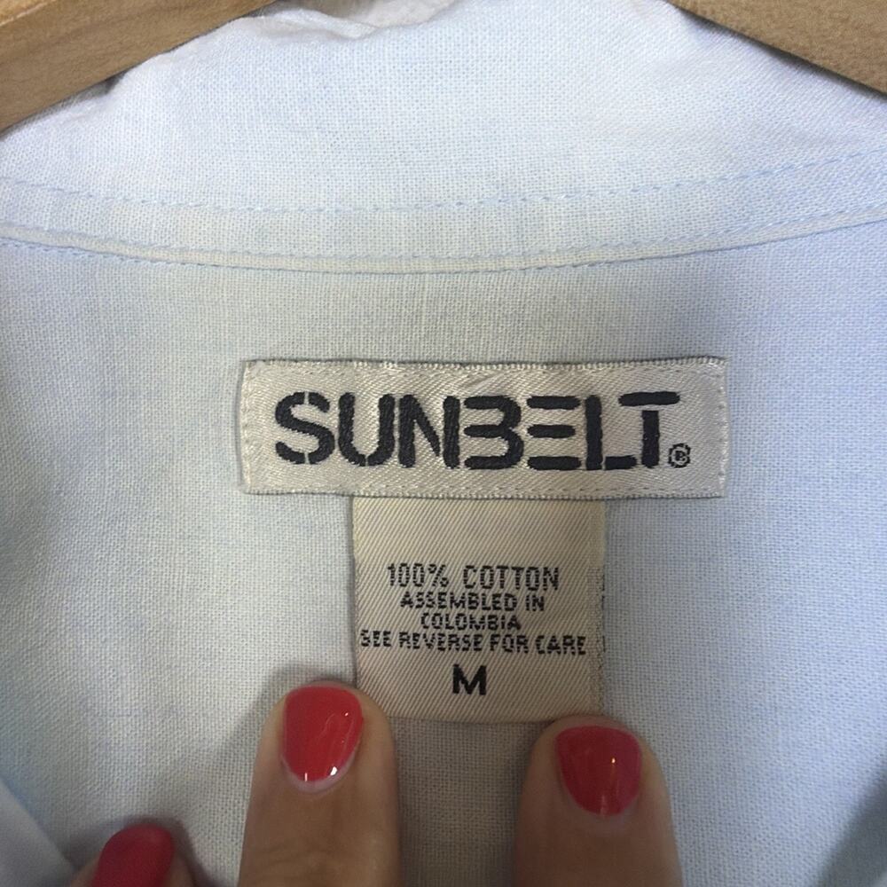 vintage Sun Belt womens blue Denim Shirt golf Embroidery medium county club - Picture 7 of 13